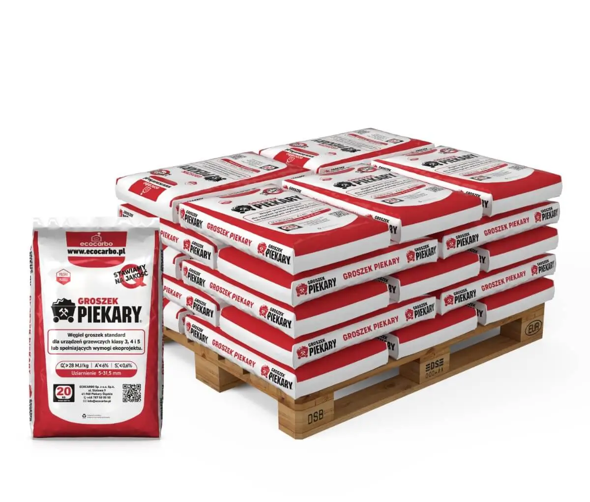 Węgiel Groszek Piekary 5–31,5 mm – paleta 1000 kg