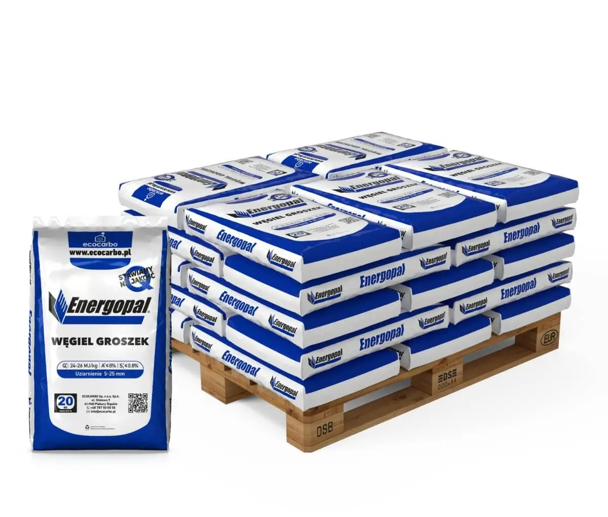 Węgiel Groszek Standard Energoret 5–25 mm – paleta 1000 kg