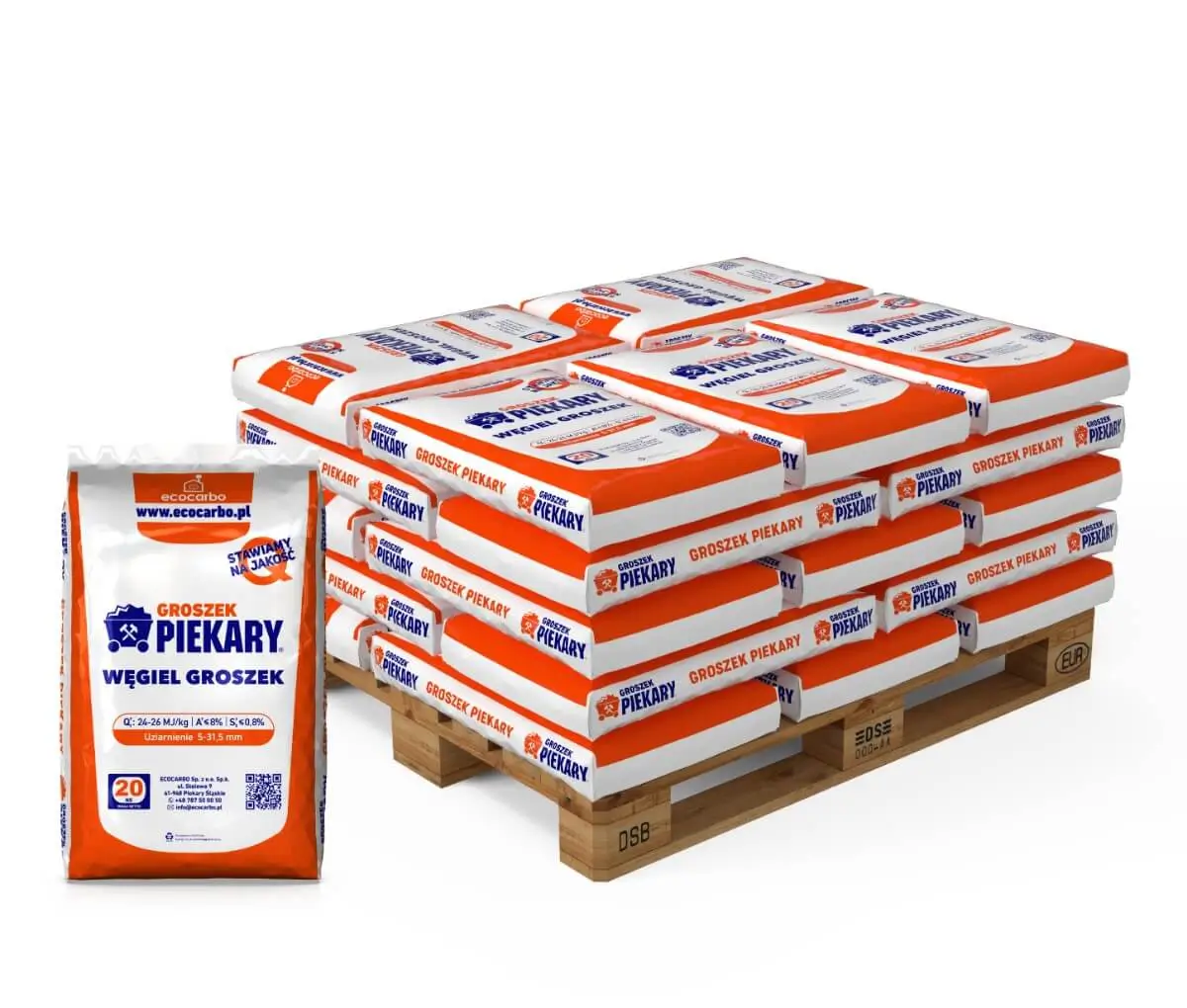 Węgiel Groszek Energopal 5–25 mm – paleta 1000 kg